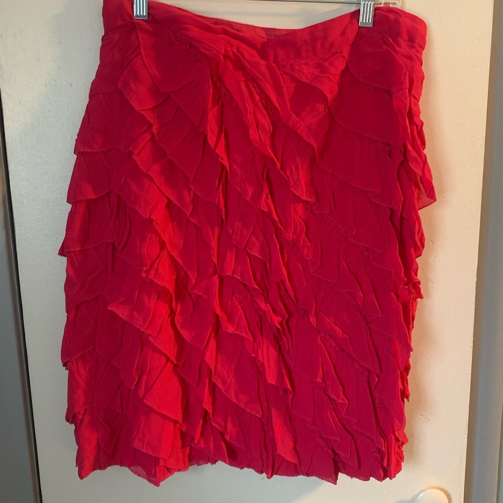 Hot Pink Tiered Ruffles Anthropologie Skirt